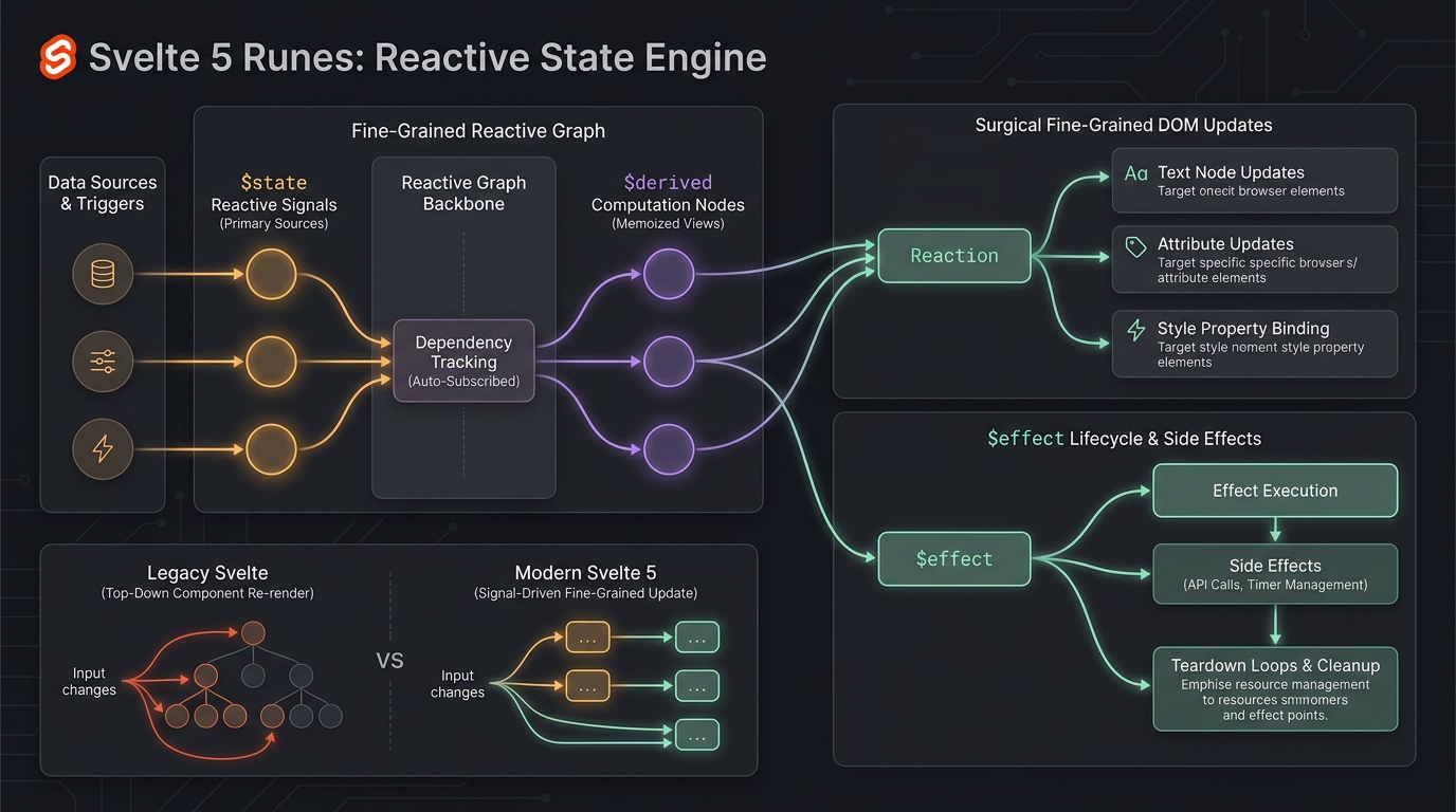 Svelte 5 Runes Reactive State Engine Architecture